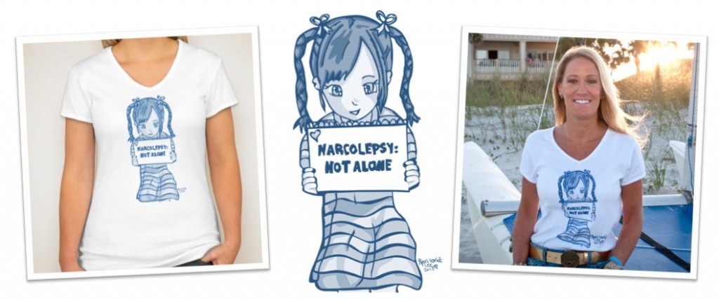 NARCOLEPSY NOT ALONE tshirt girly narcolepsy awareness design april scarlett lee